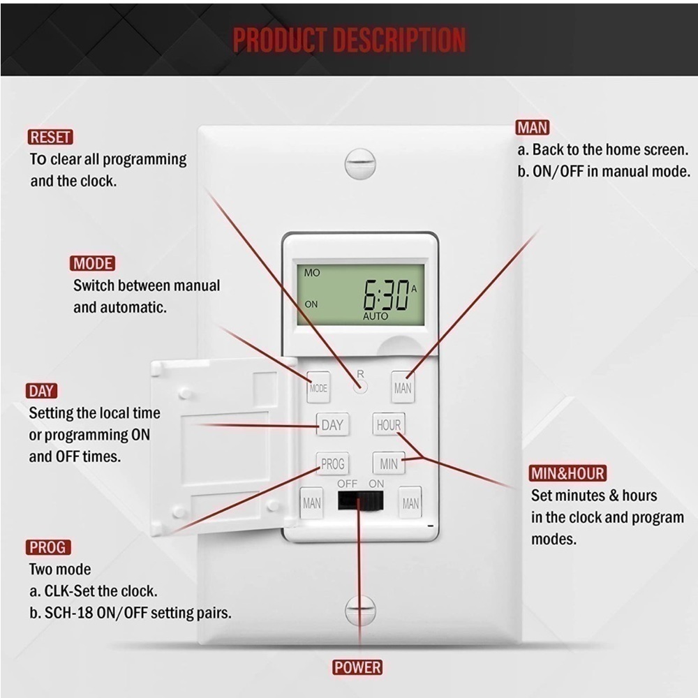 𝅺PROGRAMMABLE Digital Timer Switch NWT - Picture 3 of 6